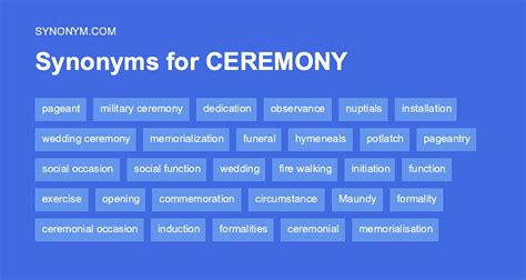 hide 22 types. . Ceremony synonym